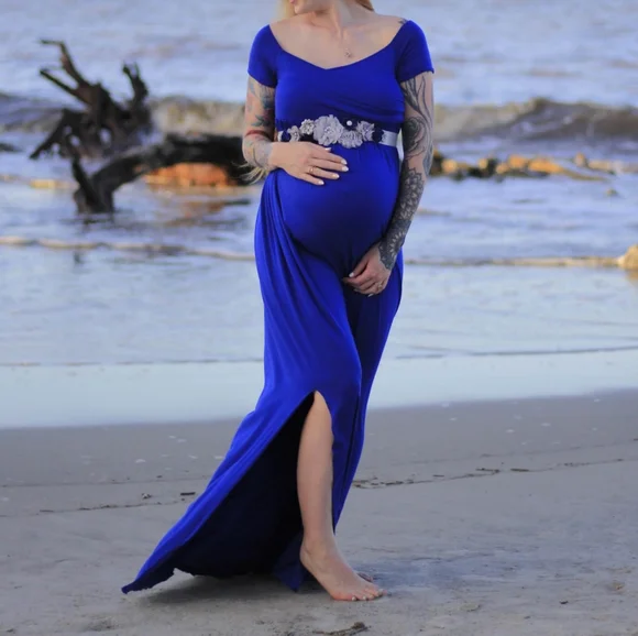 Dresses | Blue Maternity Photo Shoot Dress | Poshmark